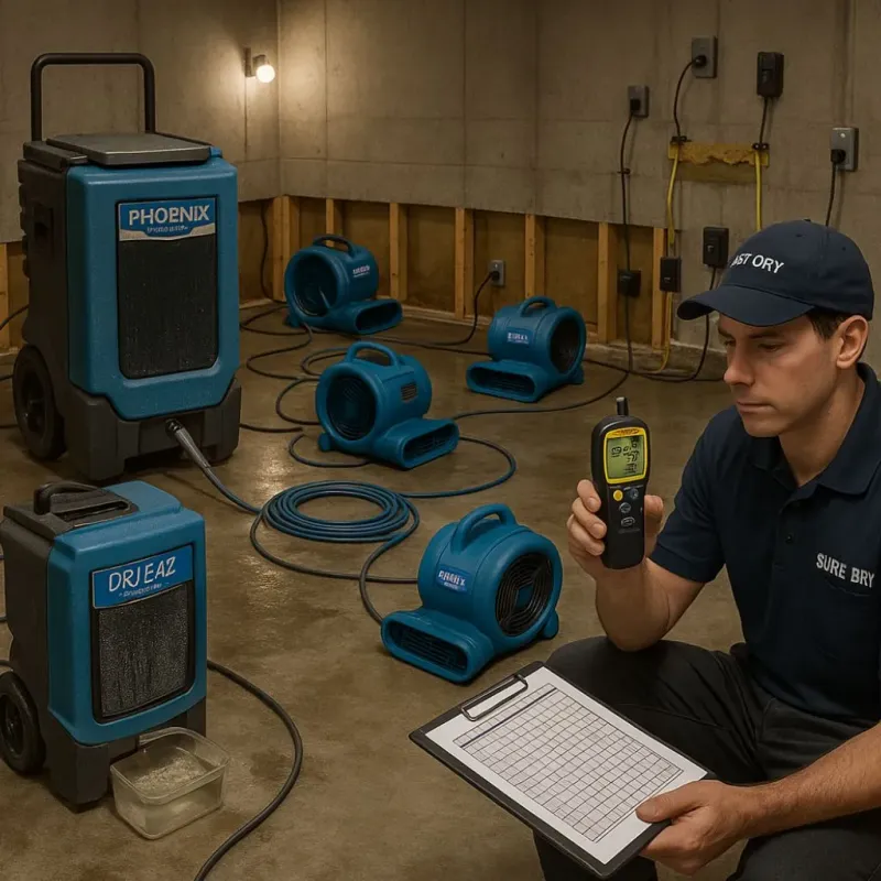 Structural Drying and Dehumidification process in Porter County, IN